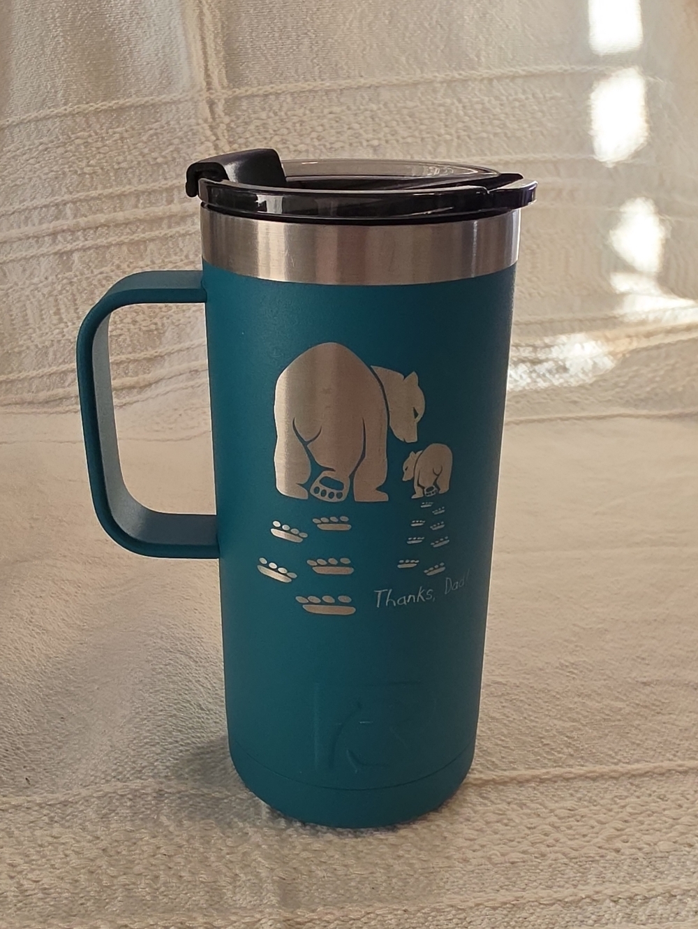 Personalized RTIC Polar Bear Stainless Travel Mug - Teal